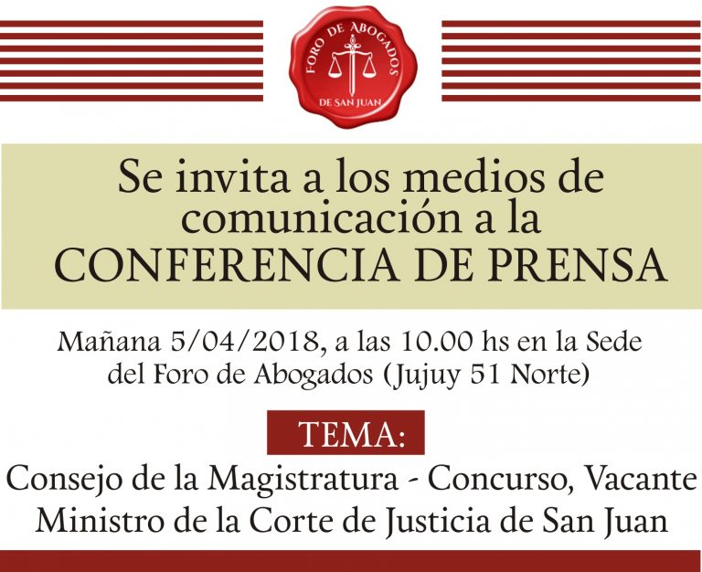 5/4/2018: CONFERENCIA DE PRENSA