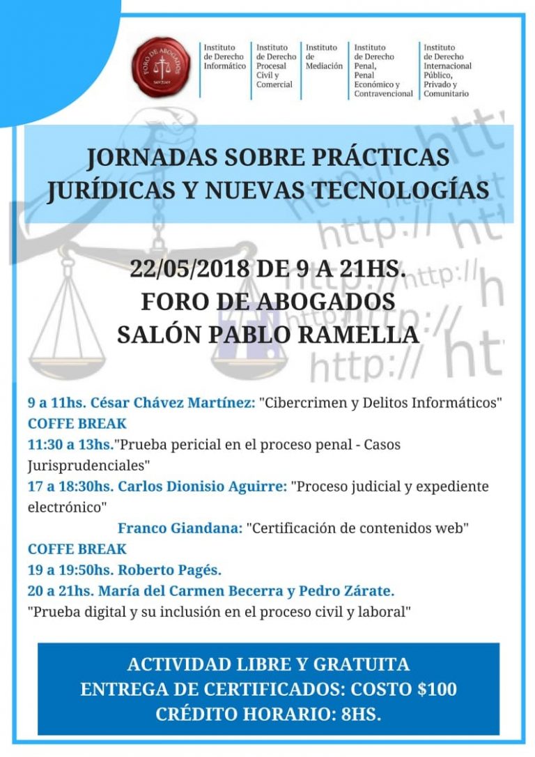 22 de mayo: Jornadas sobre Prácticas Jurídicas y Nuevas Tecnologías