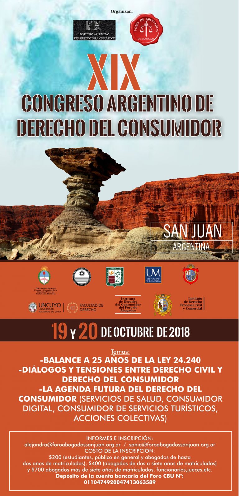 19 y 20/10: XIX CONGRESO ARGENTINO DE DERECHO DEL CONSUMIDOR