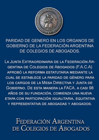 PARIDAD DE GÉNERO EN LOS ÓRGANOS DE GOBIERNO DE F.A.C.A.