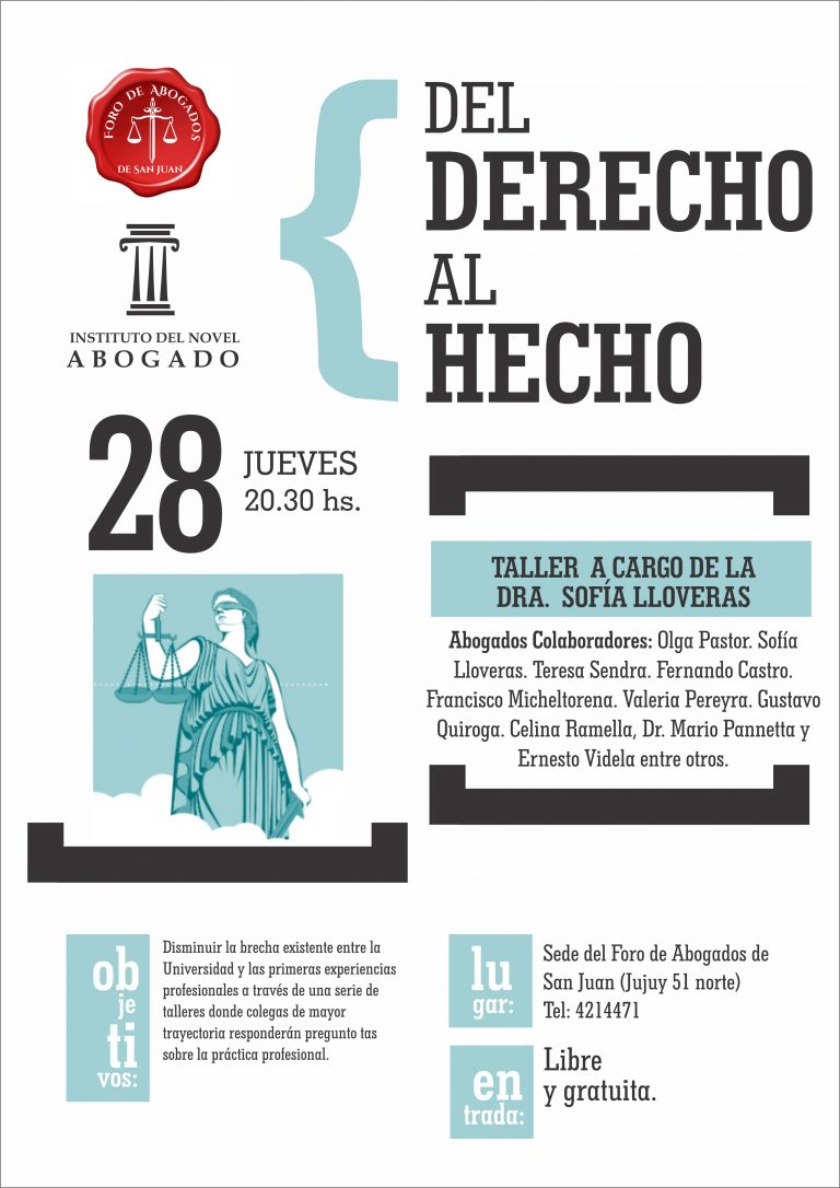28/3/2019: TALLER “DEL DERECHO AL HECHO”