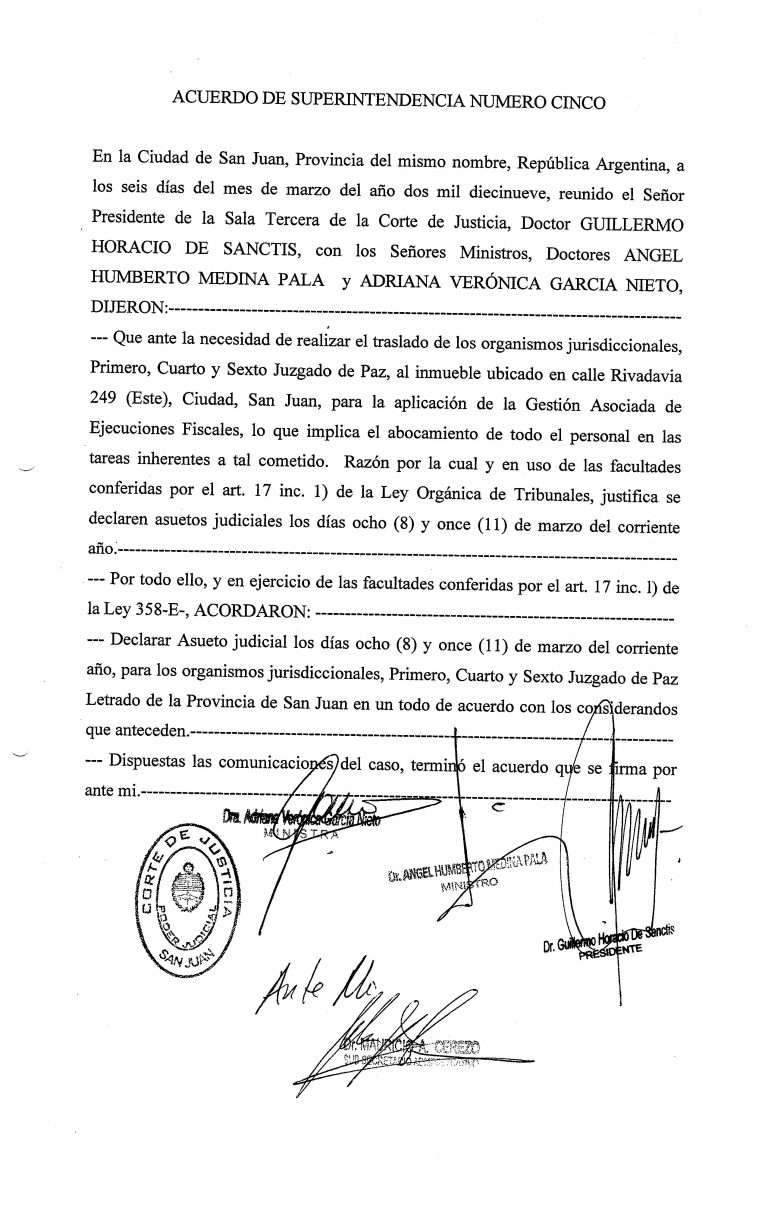 IMPORTANTE: ACUERDO DE SUPERINTENDENCIA