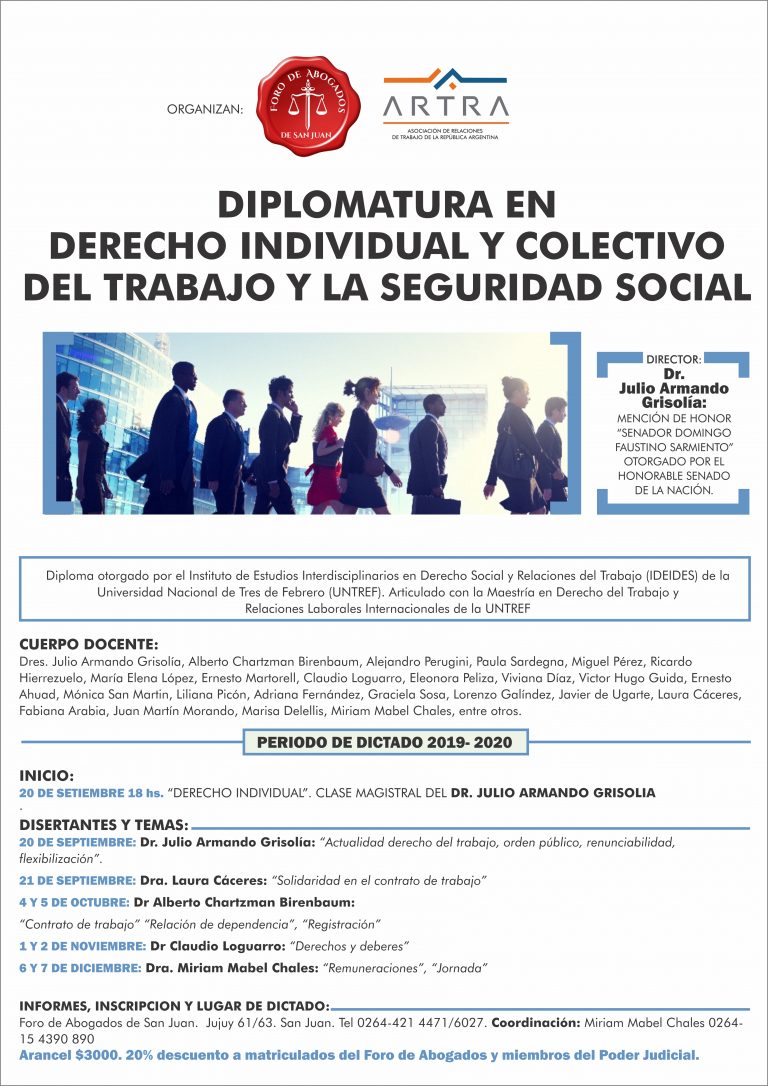DIPLOMATURA EN DERECHO INDIVIDUAL Y COLECTIVO DEL TRABAJO Y LA SEGURIDAD SOCIAL