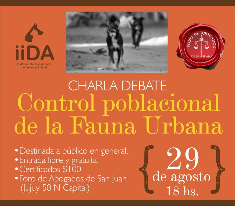 29/8: CHARLA DEBATE: “Control Poblacional de la Fauna Urbana”