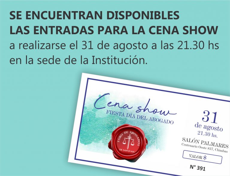 SE ENCUENTRAN DISPONIBLES  LAS ENTRADAS PARA LA CENA SHOW