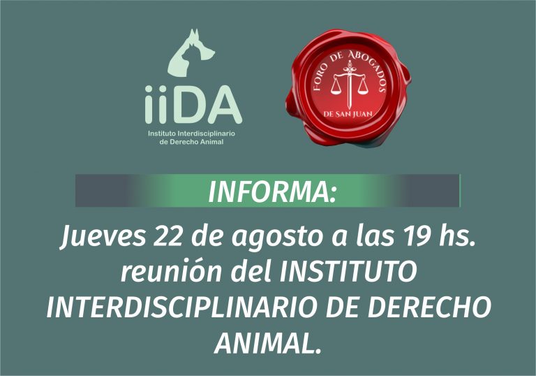 INSTITUTO INTERDISCIPLINARIO DE DERECHO ANIMAL, CONVOCA: