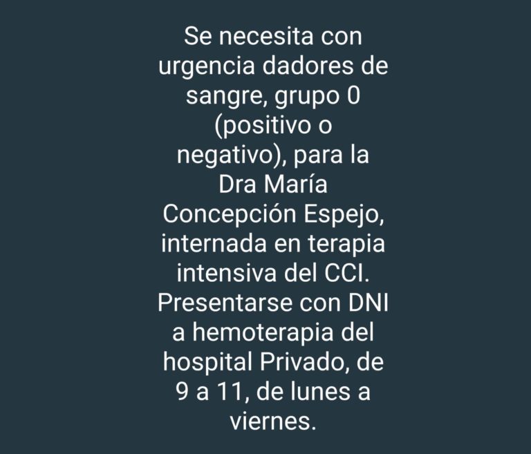 URGENTE: SE NECESITAN DADORES DE SANGRE