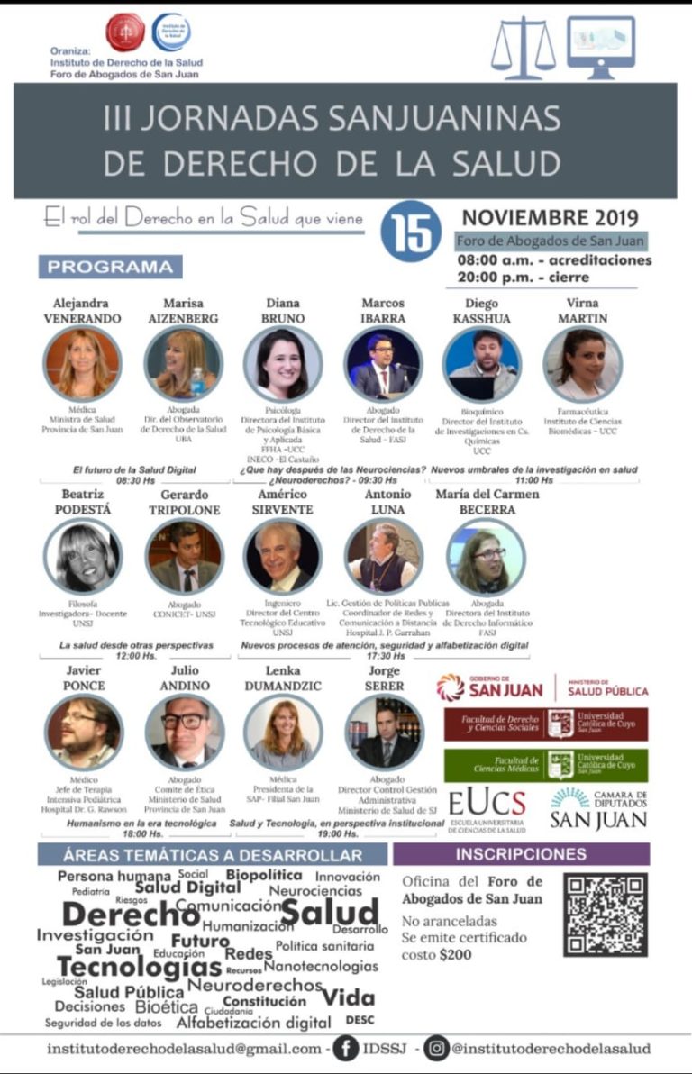 III JORNADAS SANJUANINAS DE DERECHO DE LA SALUD
