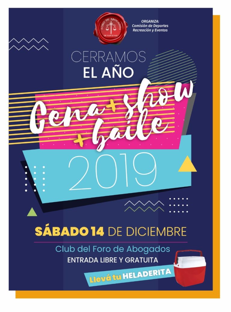 14/12/2019: CENA -SHOW FIESTA FIN DE AÑO