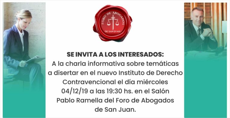Instituto de Derecho Contravencional invita: