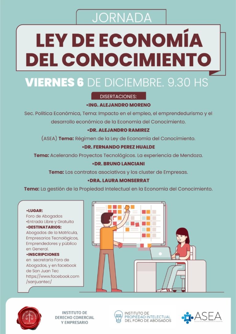 6/12; JORNADA “LEY DE ECONOMÍA DEL CONOCIMIENTO”