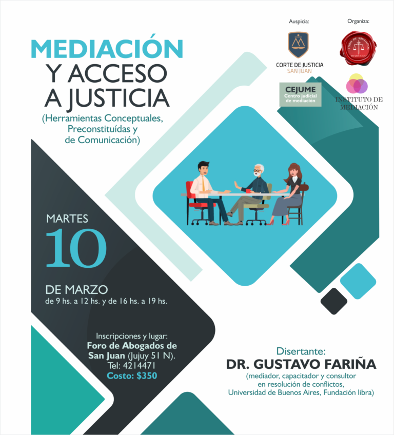 10/3/2020: MEDIACIÓN Y ACCESO A LA JUSTICIA
