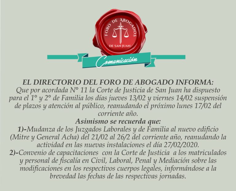 COMUNICACIÓN CON CARÁCTER DE URGENTE: