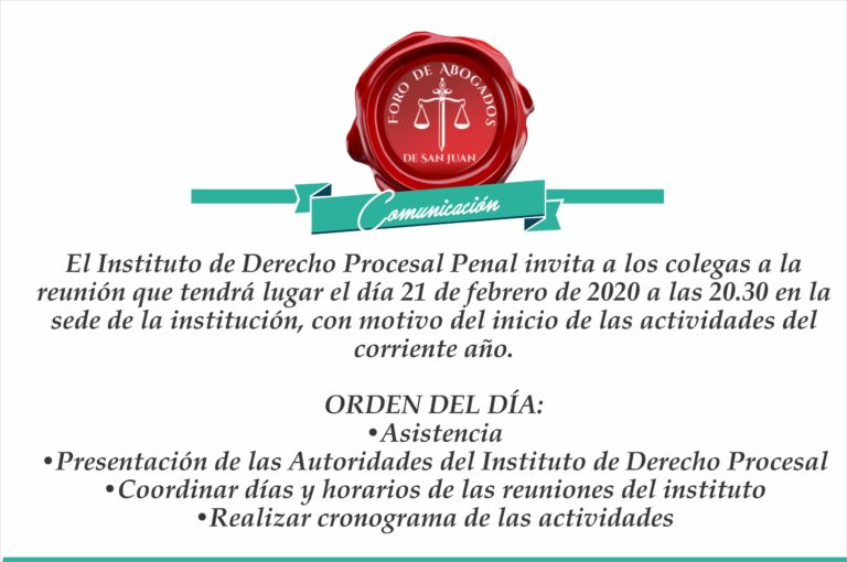 El Instituto de Derecho Procesal Penal invita: