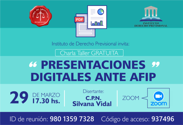 29/3/2021: VIDEO CHARLA: “PRESENTACIONES DIGITALES ANTE AFIP”