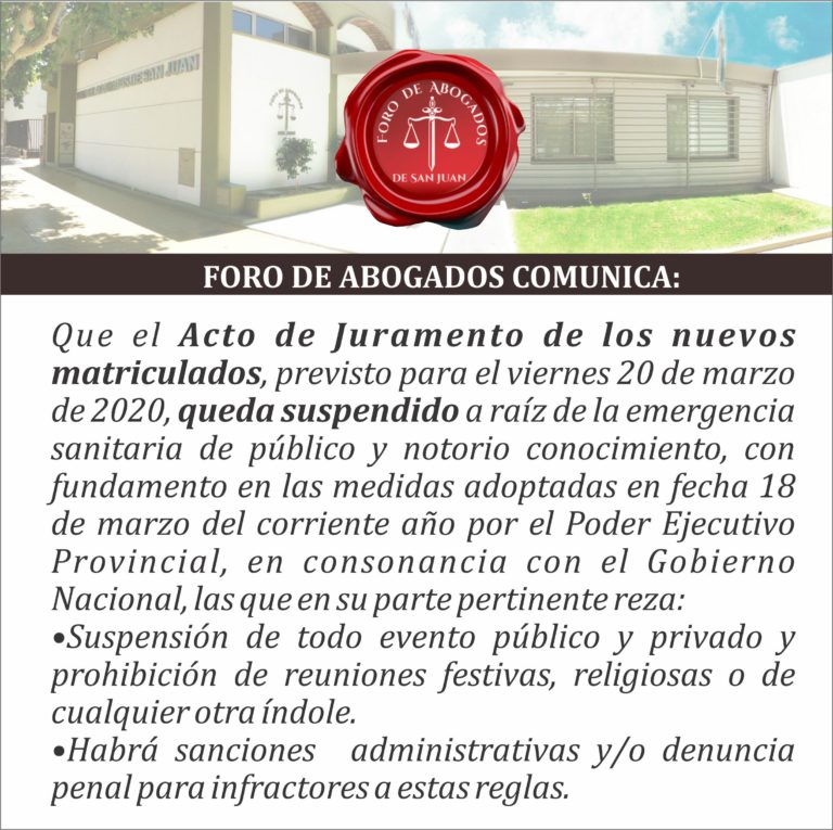 FORO DE ABOGADOS COMUNICA: