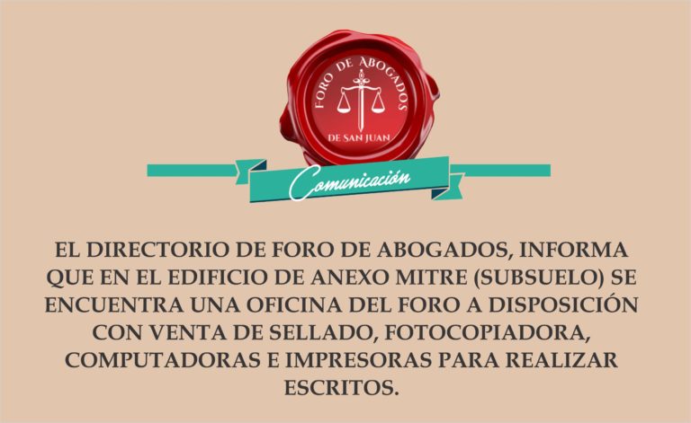 OFICINA DEL FORO EN EL ANEXO MITRE