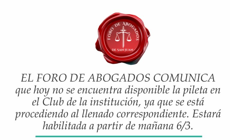 INFORMACIÓN SOBRE LA PILETA DEL CLUB