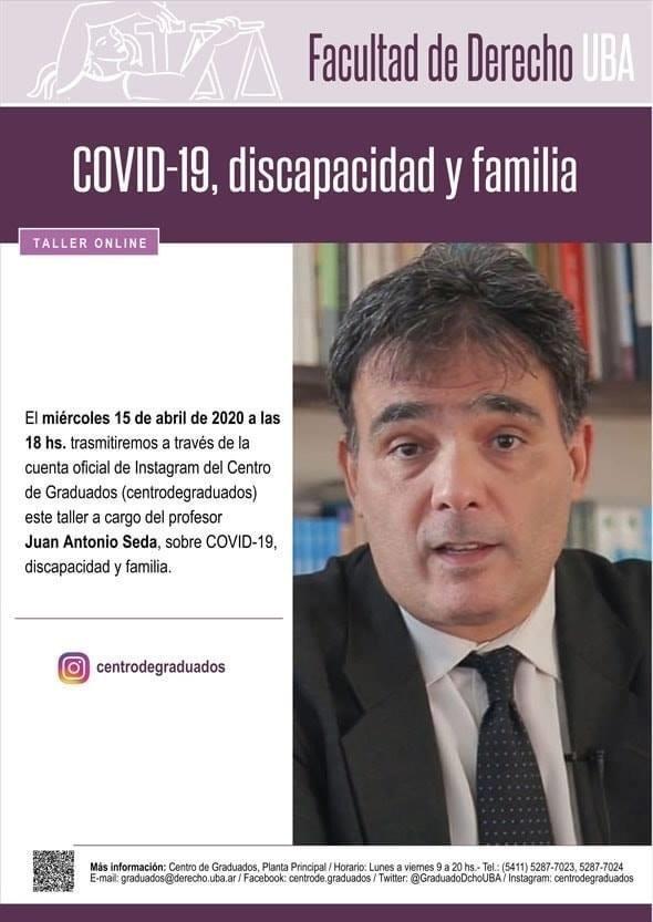 15/4 “TALLER ONLINE SOBRE COVID-19, DISCAPACIDAD Y FAMILIA” (18 HS.)