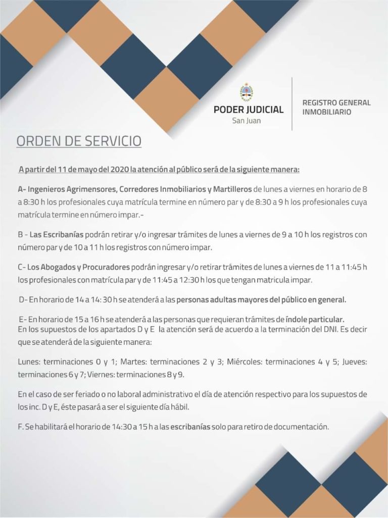 ATENCIÓN AL PUBLICO DEL REGISTRO GENERAL INMOBILIARIO