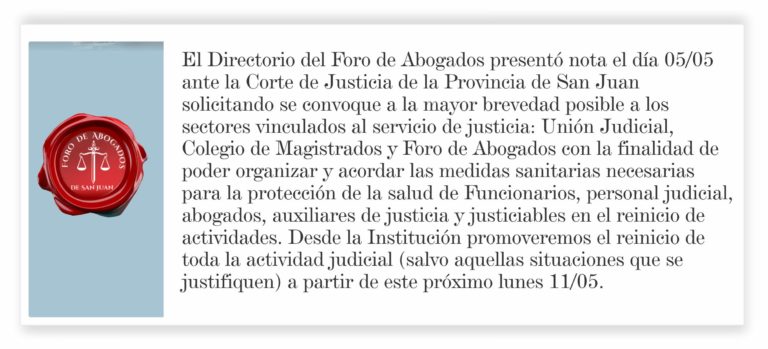 PEDIDO DEL FORO A LA CORTE