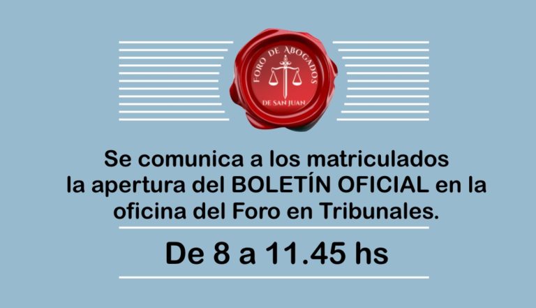 APERTURA DEL BOLETÍN OFICIAL EN OFICINA TRIBUNALES