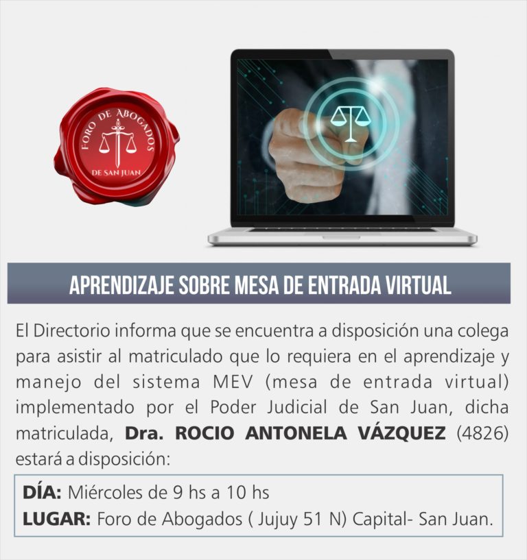 EL FORO INVITA A PARTICIPAR DEL APRENDIZAJE DE LA MESA DE ENTRADA VIRTUAL