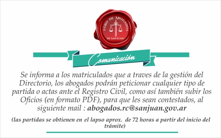 FORO DE ABOGADOS INFORMA