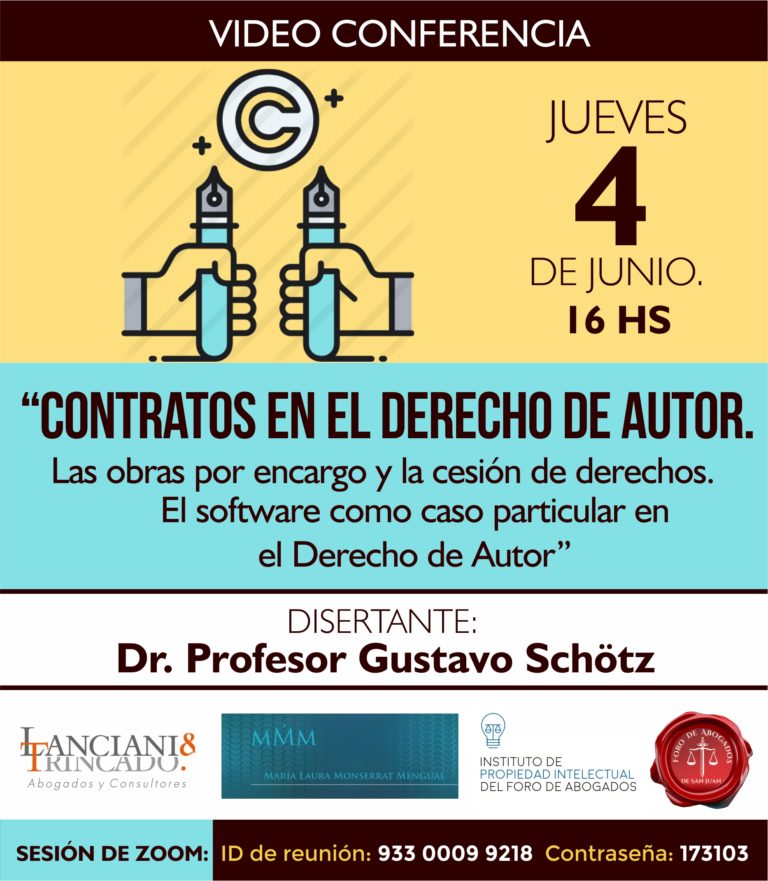 4/6/2020: VIDEOCONFERENCIA “CONTRATOS EN EL DERECHO DE AUTOR”