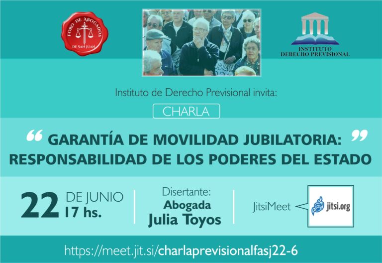 22/6: VIDEO CHARLA DE DERECHO PREVISIONAL