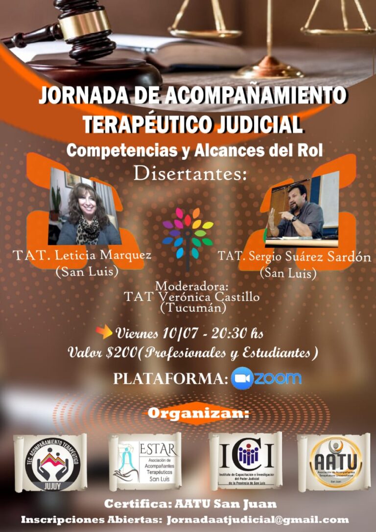 JORNADA DE ACOMPAÑAMIENTO TERAPÉUTICO JUDICIAL