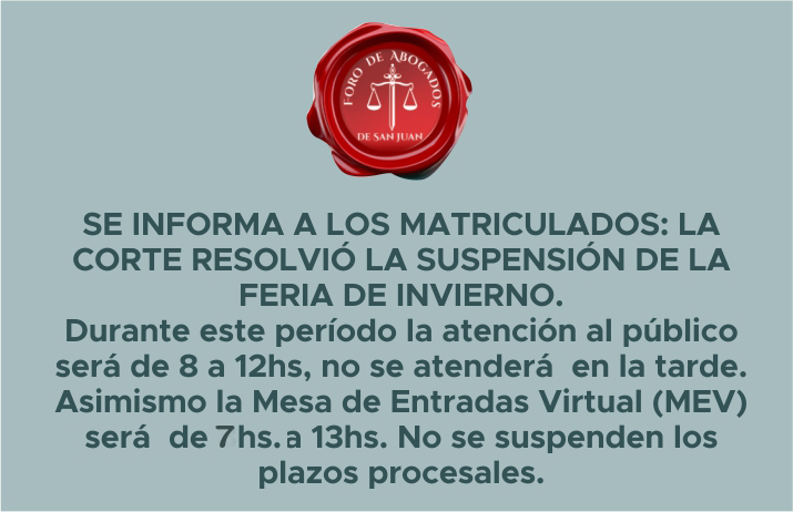 FORO DE ABOGADOS INFORMA: