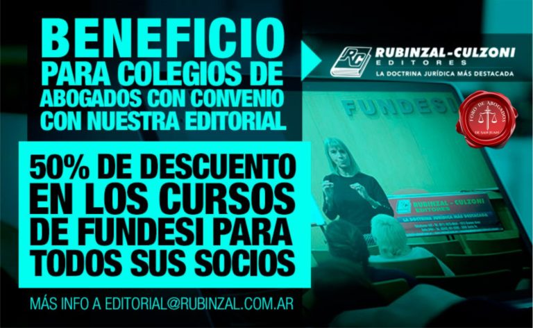 Nuevo convenio del Foro de Abogados y la Editorial Rubinzal Culzoni