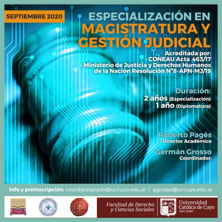 ESPECIALIZACIÓN EN MAGISTRATURA Y GESTIÓN JUDICIAL