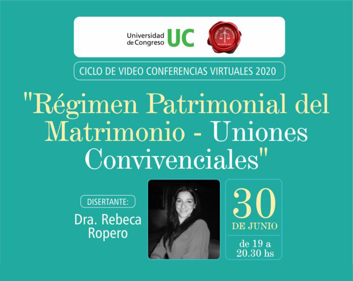 VER AQUÍ EL VIDEO: “RÉGIMEN PATRIMONIAL DEL MATRIMONIO” 30/6