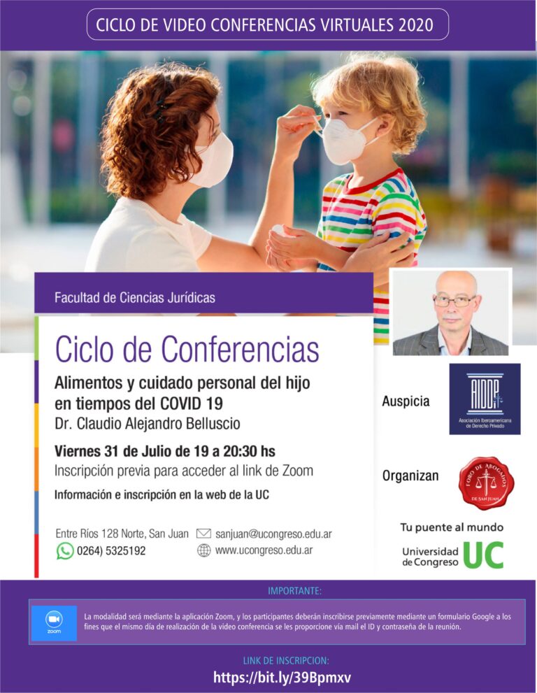 31/7: CICLO CONFERENCIAS VIRTUALES 2020