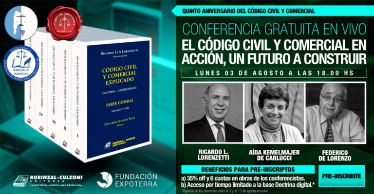CONFERENCIA GRATUITA EN VIVO: 5° ANIVERSARIO DEL CÓDIGO CIVIL Y COMERCIAL