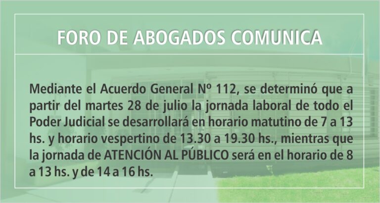 FORO DE ABOGADOS COMUNICA