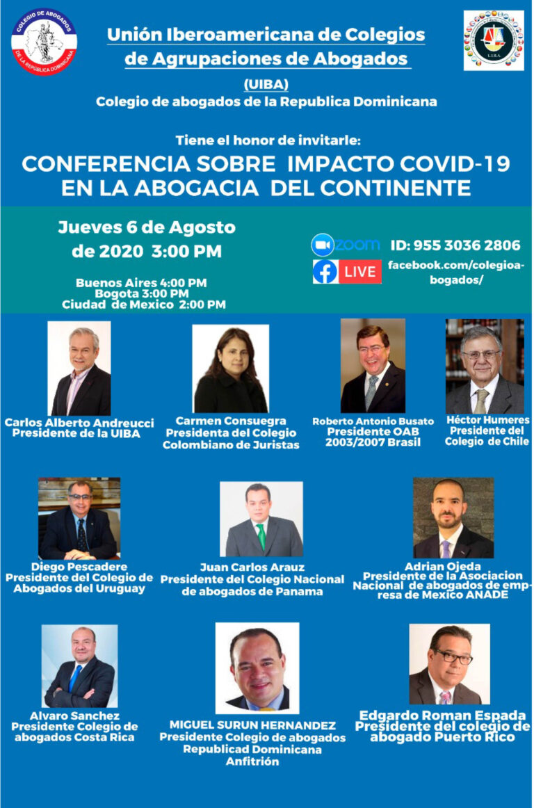 FACA-COMUNICA CONFERENCIA UIBA S/ IMPACTO COVID 19 EN LA ABOGACIA DEL CONTINENTE