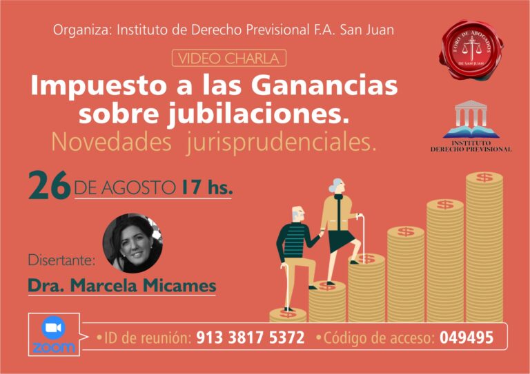 26/8: IMPUESTO A LAS GANANCIAS SOBRE JUBILACIONES