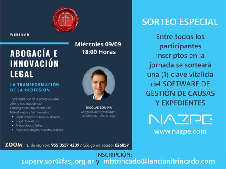 SORTEO para los participantes de la charla “Abogacía e innovación legal”