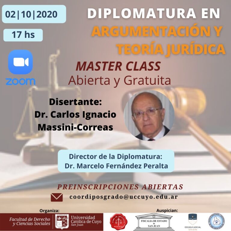 2/10/2020: DIPLOMATURA EN ARGUMENTACIÓN Y TEORÍA JURÍDICA