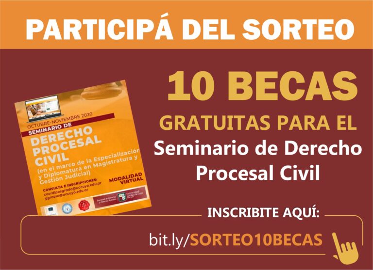 EL FORO SORTEA 10 BECAS GRATUITAS PARA EL SEMINARIO DE DERECHO PROCESAL CIVIL , INSCRIBITE AQUÍ