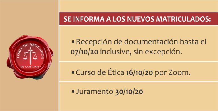 INFORMACIÓN IMPORTANTE