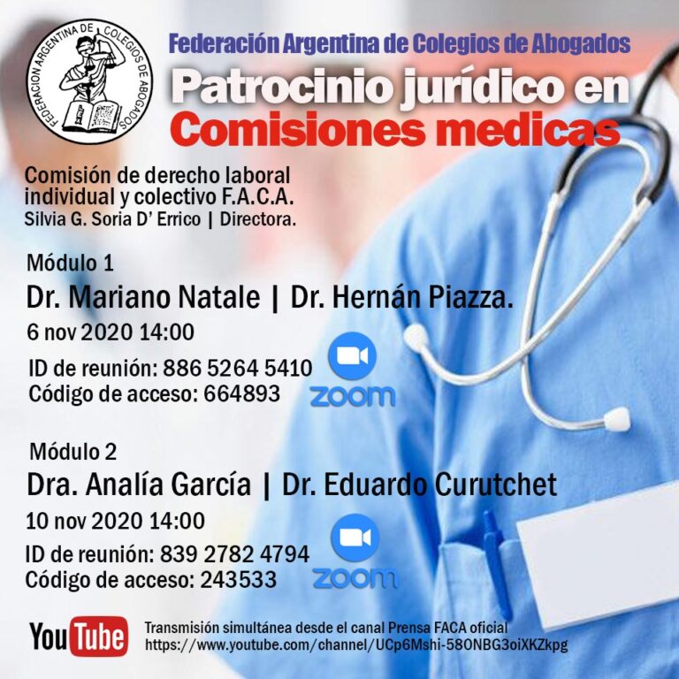 PATROCINIO JURÍDICO EN COMISIONES MÉDICAS