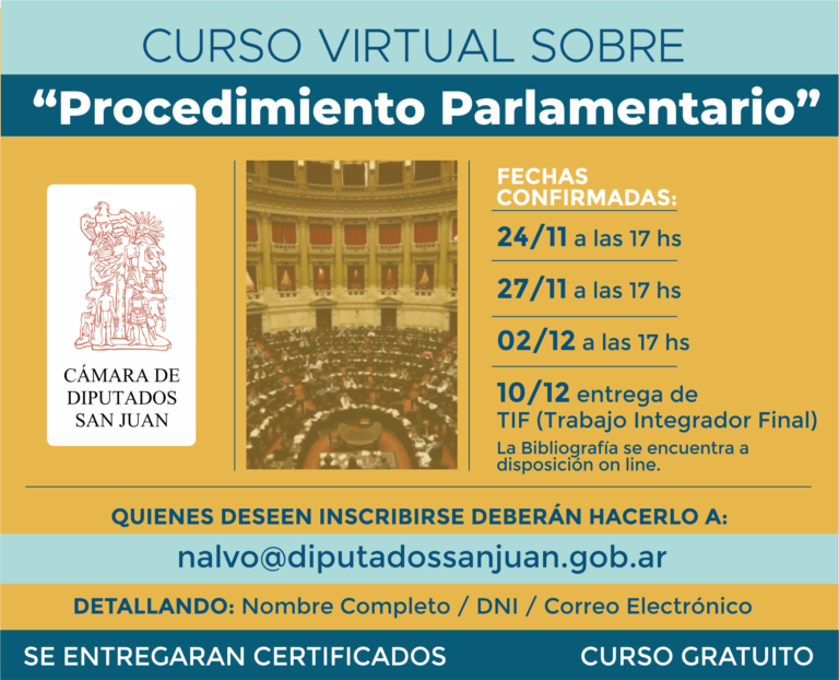 CURSO VIRTUAL SOBRE PROCEDIMIENTO PARLAMENTARIO