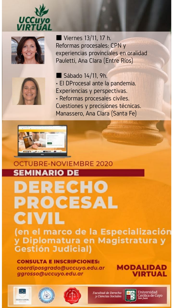 SEMINARIO EN DERECHO PROCESAL, INSCRÍBITE!!