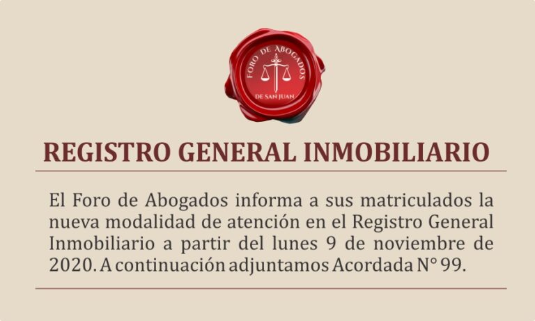 NUEVA MODALIDAD DE ATENCIÓN REGISTRO GENERAL INMOBILIARIO
