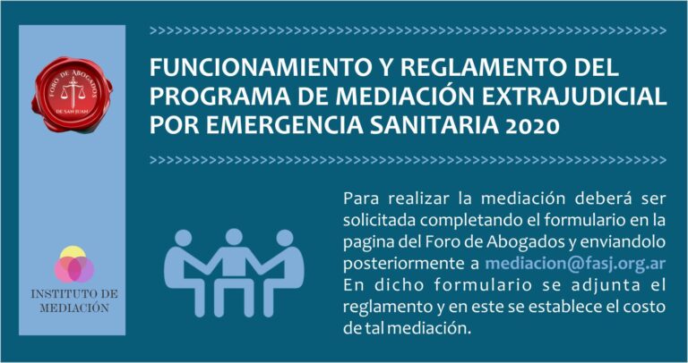 FUNCIONAMIENTO Y REGLAMENTO DEL  PROGRAMA DE MEDIACIÓN EXTRAJUDICIAL POR EMERGENCIA SANITARIA 2020