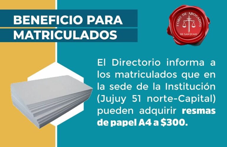 BENEFICIO PARA MATRICULADOS
